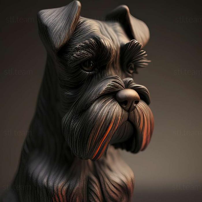 3D модель Миттельшнауцер собака (STL)